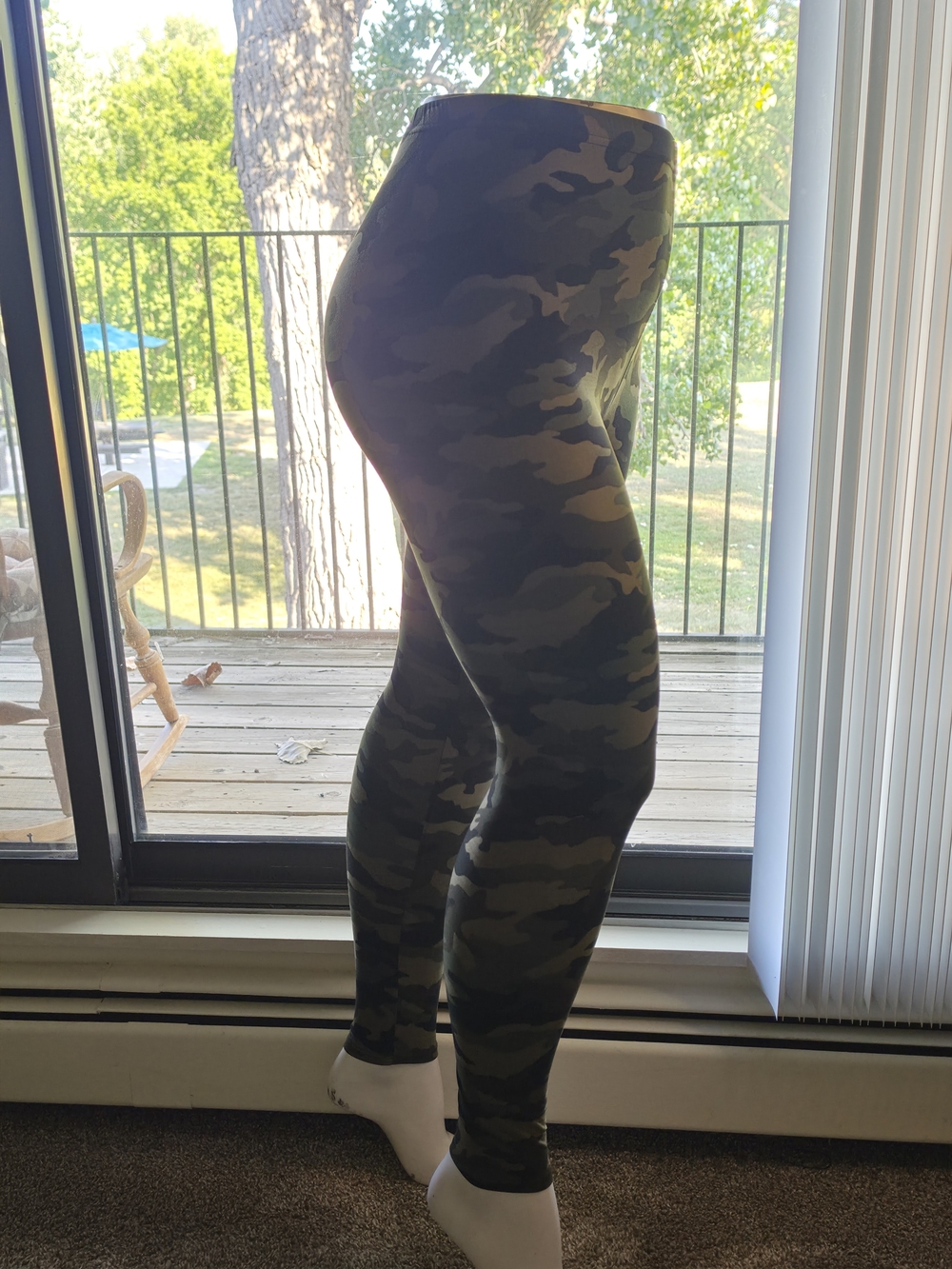 Plus Size Buttery Soft Camo Print Leggings - Olive Green